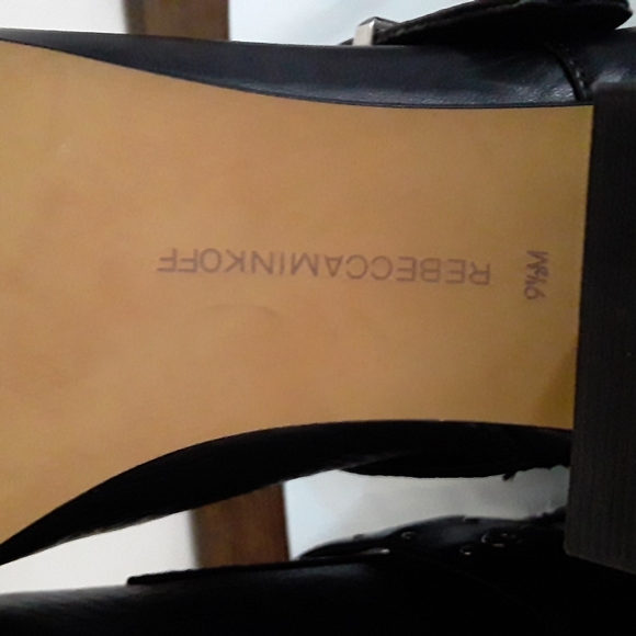 Rebecca Minkoff Logan Studded Buckle Booties Black Lamba 9.5 - Picture 13 of 16